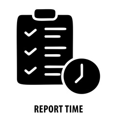 Report time, report, clock, time, deadline, report time icon, time management, schedule, urgency, timely, time symbol, punctuality, time deadline, time limit, reporting