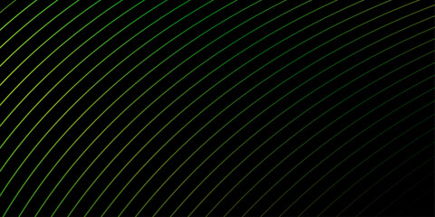 Abstract background with waves for banner. Medium banner size. Vector background with lines. Element for design isolated on black. Black and green