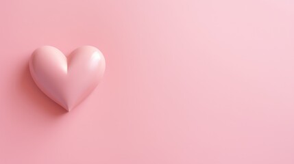 3d heart on a pink background. A template or banner for decorating Valentine's Day and Mother's Day. Background for postcards, valentines