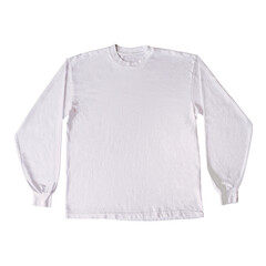 Fototapeta premium Blank Long Sleeve T-Shirt Color White Front View Template Mockup on Transparent Background
