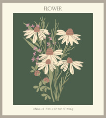 Flower poster in vintage style	
