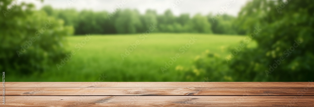 Wall mural empty wooden table background