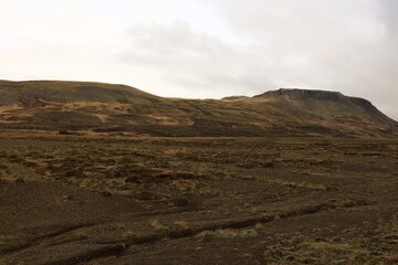 View on a mountain in the Southern Region of iceland