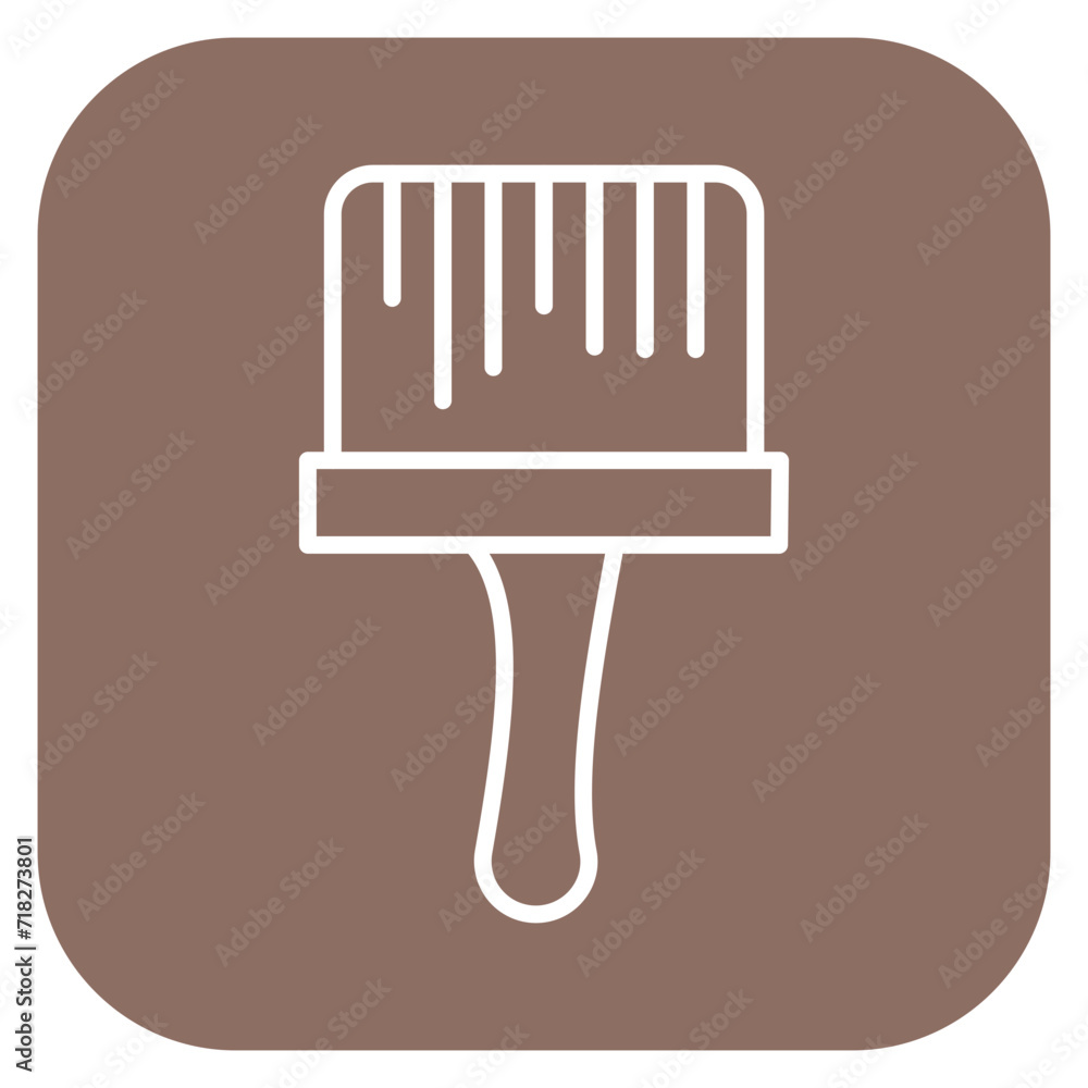 Poster paint brush icon of construction tools iconset.