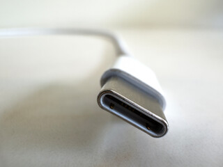 usb-c cable closeup on a white background - 718276088
