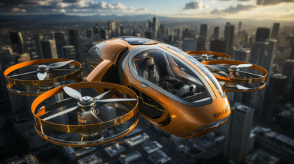 Futuristic taxi drone