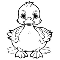 Beautiful Duck Coloring Page, Perfect Design For your Project and Creations, Ai Generative