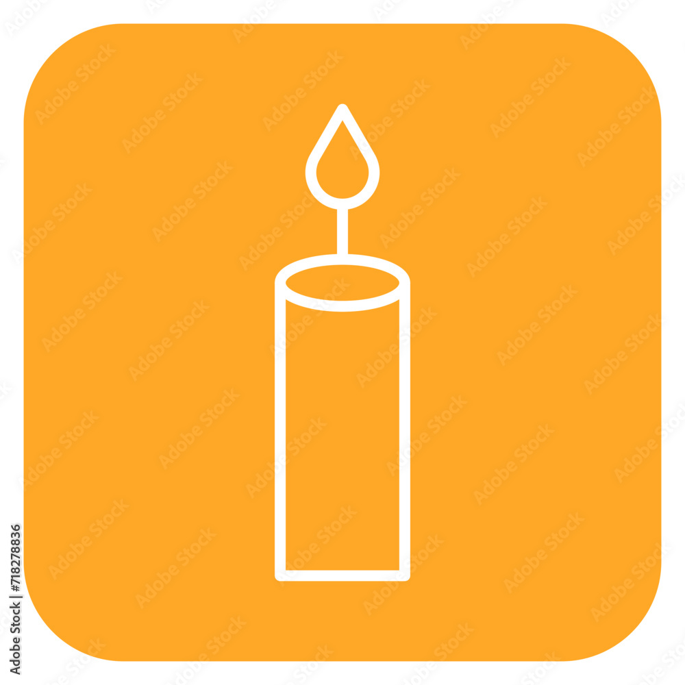 Sticker candle icon of winter iconset.