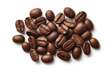 Naklejka premium coffee beans isolated on white background.