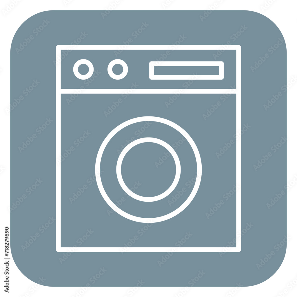 Sticker Washing Machine Icon of Hygiene Routine iconset.