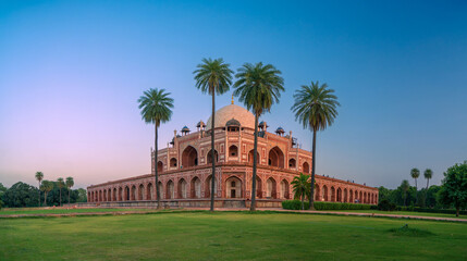 Panoramic view of the Humayun's tomb, located in New Delhi, India