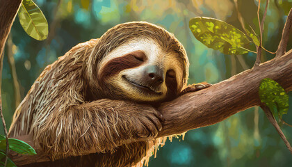 Naklejka premium Cute animals chilling – sloth