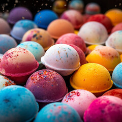 Fototapeta na wymiar Colored bath balls.