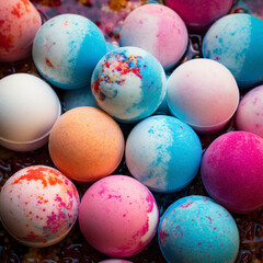 Fototapeta na wymiar Colored bath balls.