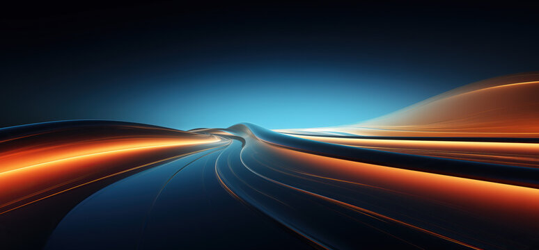 Abstract rays, futuristic road