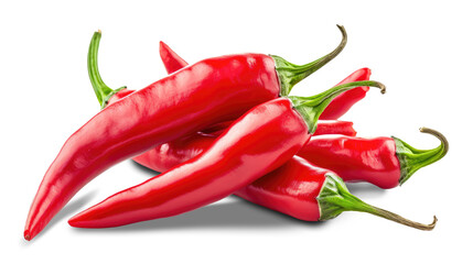 red chili or chilli cayenne pepper isolated on transparent  background