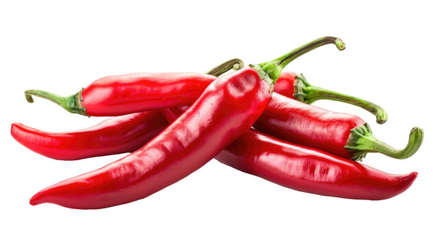 red chili or chilli cayenne pepper isolated on transparent  background