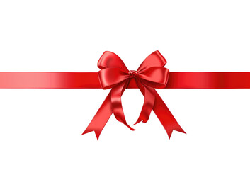 Realistic red ribbon and bow isolated on transparent