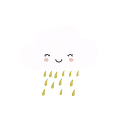 Rain Cloud with Silver Lining Illustration