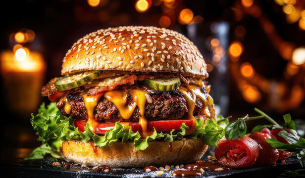 Exquisita hamburguesa con queso  