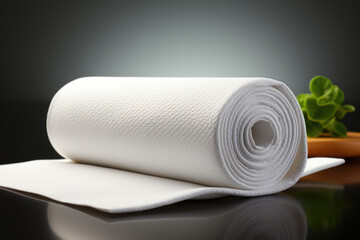 Tissue roll of long white paper toilet paper concept Generative AI