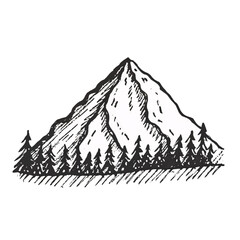 Snow-covered Mountain Peak Sketch