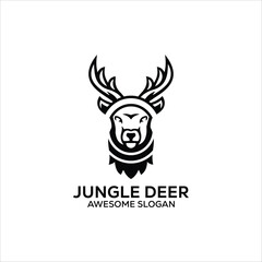 vector deer simple mascot logo design illustration