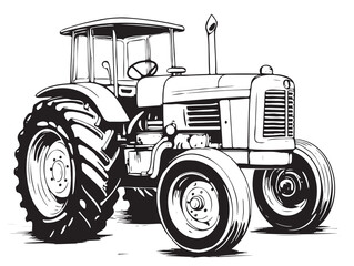 Agricultural tractor sketch.