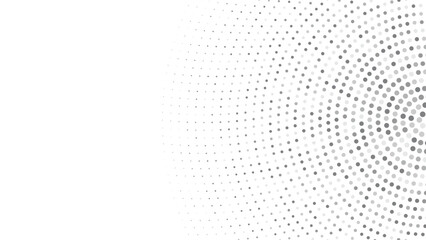 Abstract white and grey background with radial silver halftone dots decoration. Vector illustration.