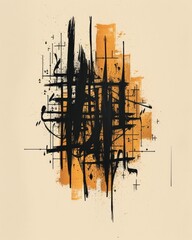 Generative AI, Calligraphy abstract poster, gothic type fonts, brush pen letters as graffiti...