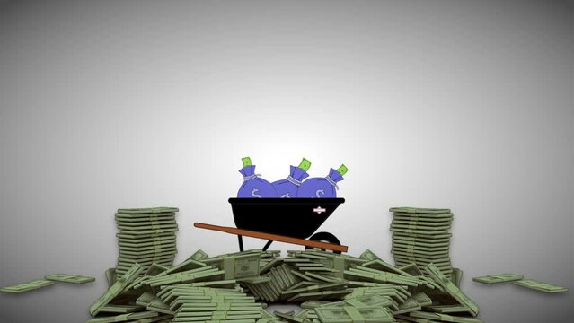 Animated money piling up