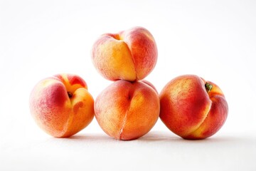 Stack of peaches against white background
