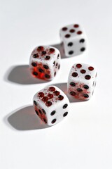 Dices on a white background