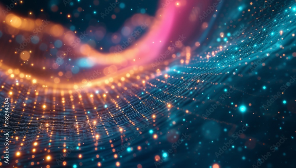 Poster technology abstract background in color space with a high resolution generative ai