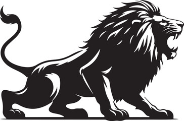 hungry lion vector illustration