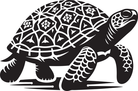 silhouette of a turtle vector illustration 