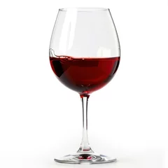 Fotobehang Glass of Red Wine on white background © Tisha