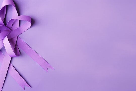 Purple ribbon cancer illness copy space