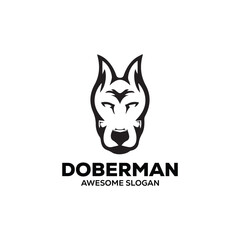 Obraz premium vector doberman simple mascot logo design illustration