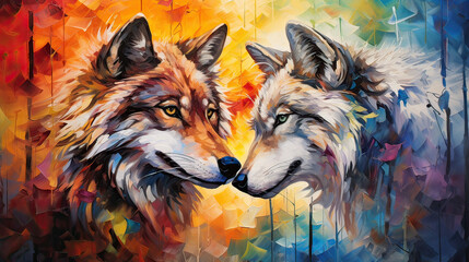 Abstract Wildlife Companionship Love Unleashed Background Ai Generative