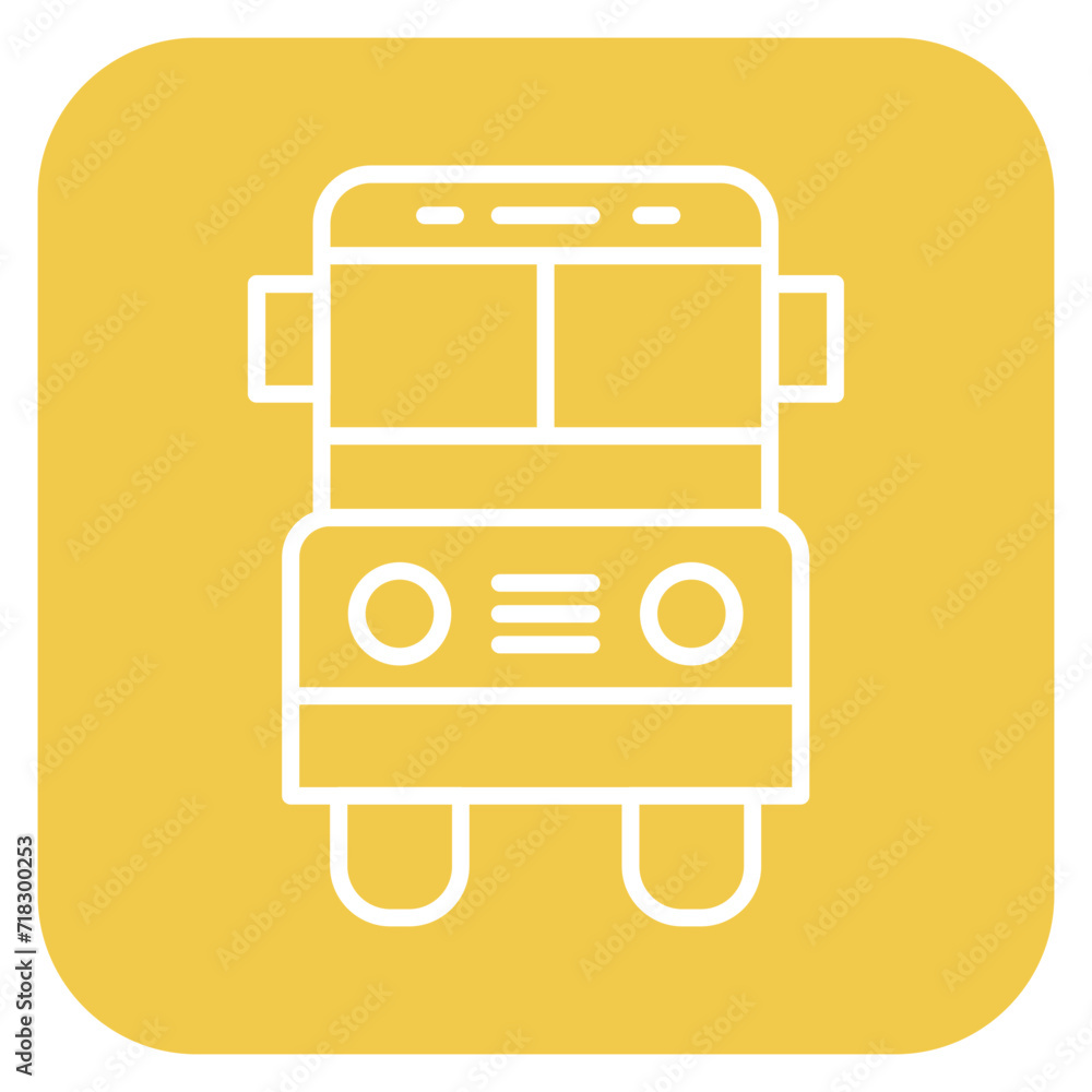 Sticker school bus icon of kindergarten iconset.