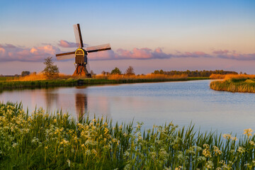 Windmill Broekmolen, Molenlanden - Nieuwpoort, The Netherlands - obrazy, fototapety, plakaty