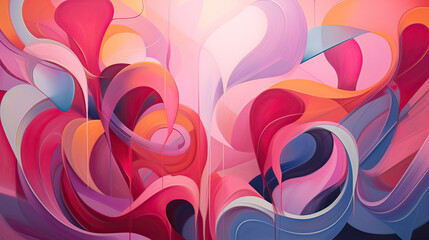 Bold and Tender Valentines Day Abstraction Background Ai Generative