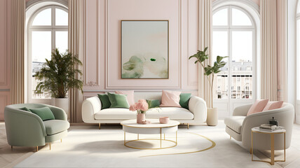 Obraz premium Modern classic interior. Art Home. Generative AI
