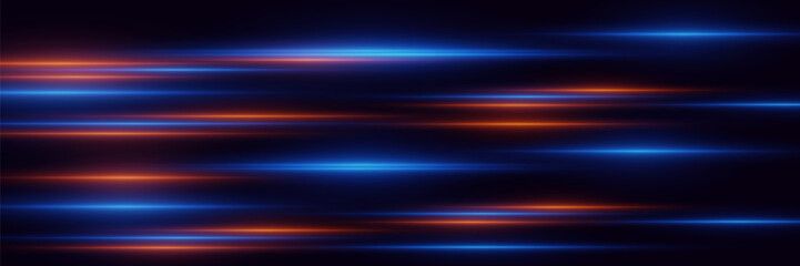 Beautiful light flashes. Glowing stripes on a dark background. - obrazy, fototapety, plakaty