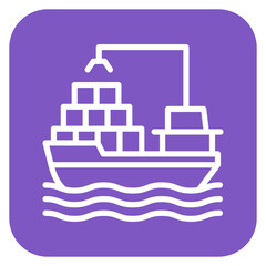 Fototapeta premium Cargo Ship Icon of City Elements iconset.