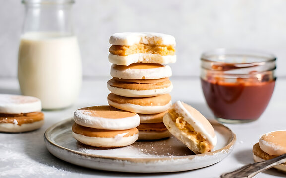 Capture the essence of Alfajores in a mouthwatering food photography shot