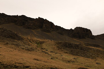 View on a mountain in the Golden Circle , in the south of Iceland