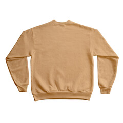 Blank Long Sleeve Sweatshirt Color Coral Back View Template Mockup on Transparent Background