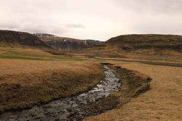 View on a mountain in the Golden Circle , in the south of Iceland